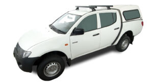 Heavy Duty RLTF Trackmount Black 2 Bar Roof Rack